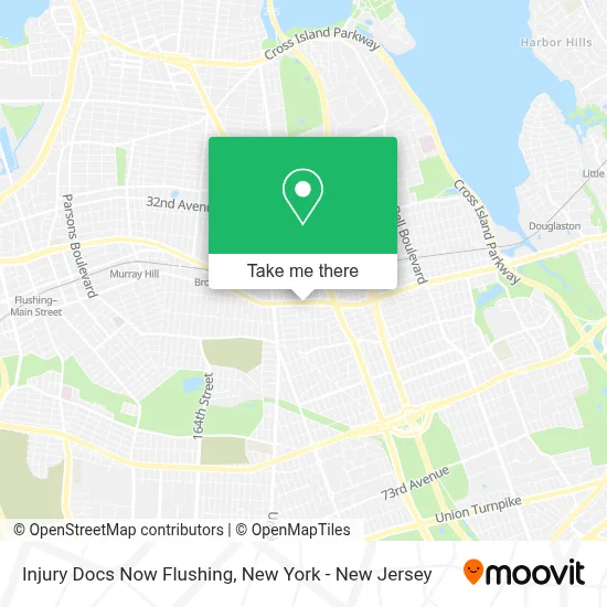 Injury Docs Now Flushing map