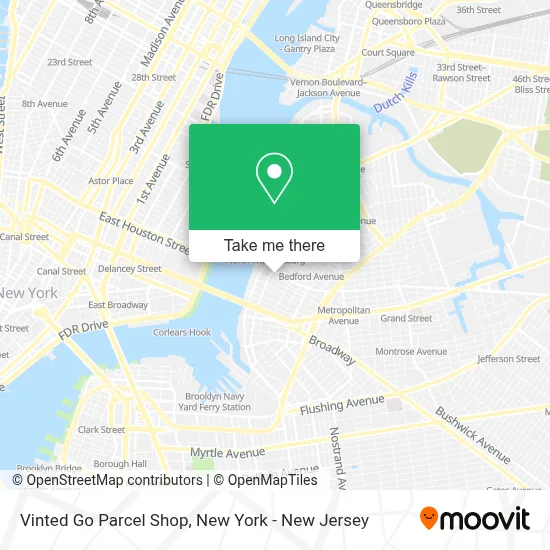 Vinted Go Parcel Shop map