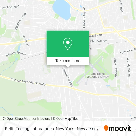 Retlif Testing Laboratories map