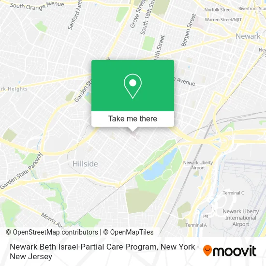Newark Beth Israel-Partial Care Program map