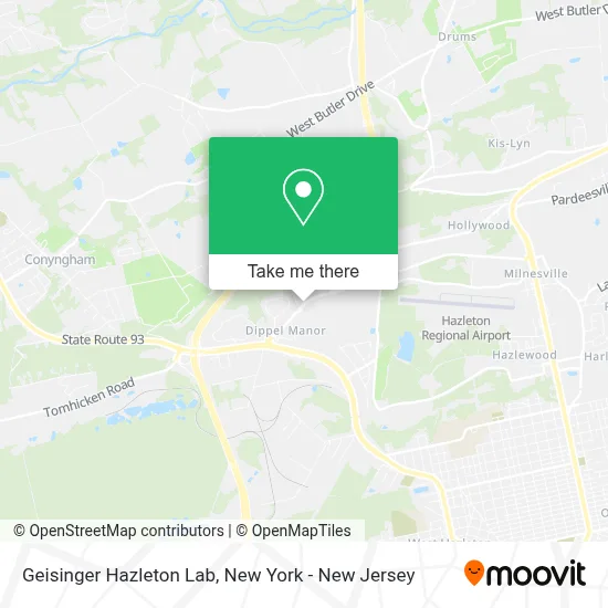 Geisinger Hazleton Lab map