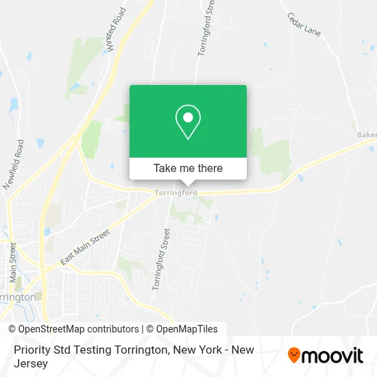 Priority Std Testing Torrington map