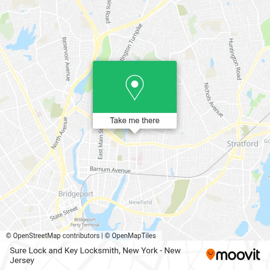 Sure Lock and Key Locksmith map