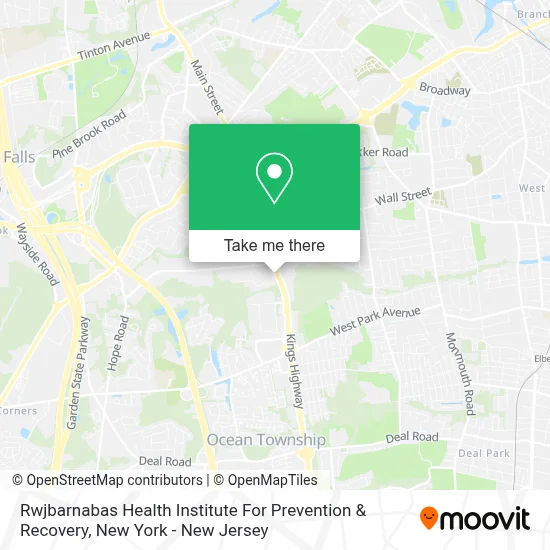 Rwjbarnabas Health Institute For Prevention & Recovery map