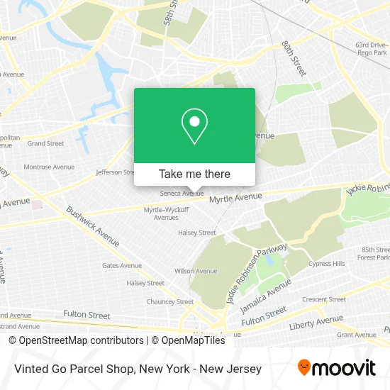 Vinted Go Parcel Shop map