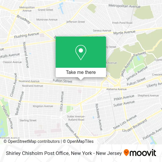 Shirley Chisholm Post Office map
