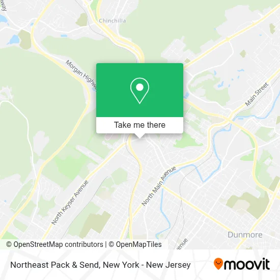 Northeast Pack & Send map