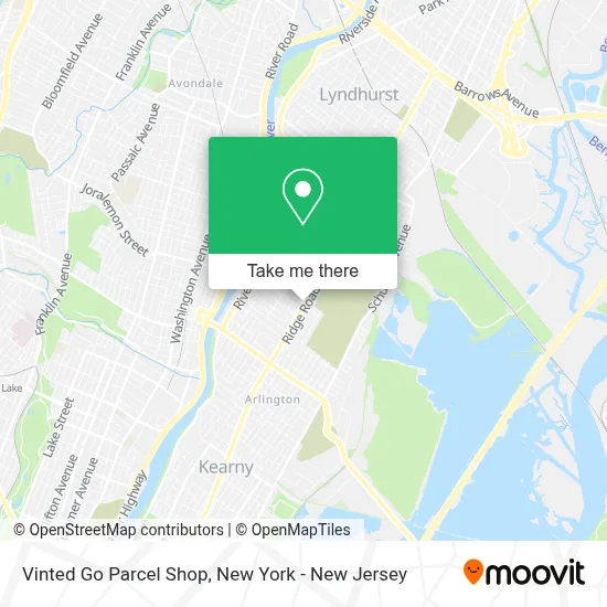 Vinted Go Parcel Shop map