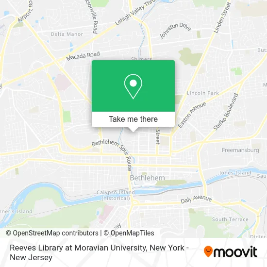 Reeves Library at Moravian University map