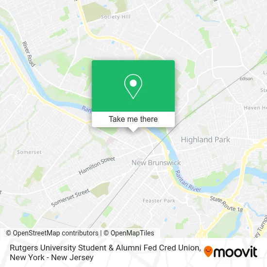 Rutgers University Student & Alumni Fed Cred Union map