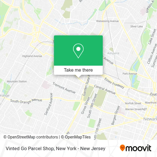 Vinted Go Parcel Shop map