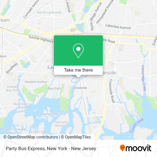 Party Bus Express map