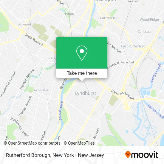 Rutherford Borough map