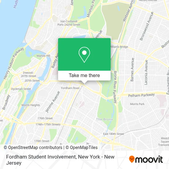 Fordham Student Involvement map