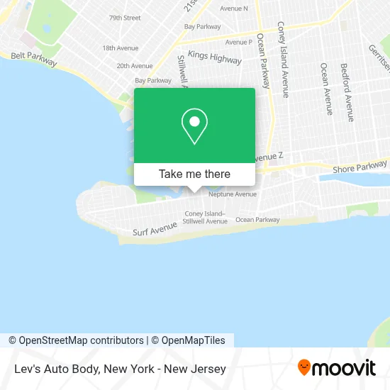 Lev's Auto Body map