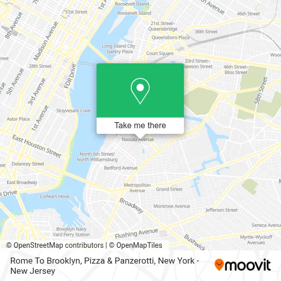 Rome To Brooklyn, Pizza & Panzerotti map