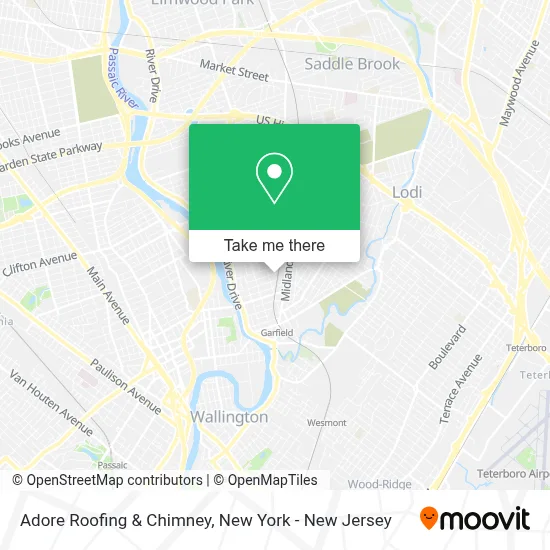 Adore Roofing & Chimney map