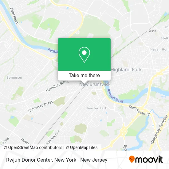 Rwjuh Donor Center map