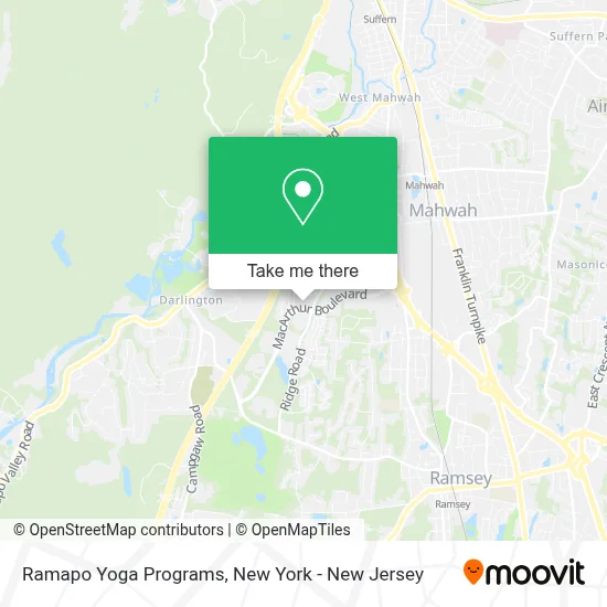 Ramapo Yoga Programs map