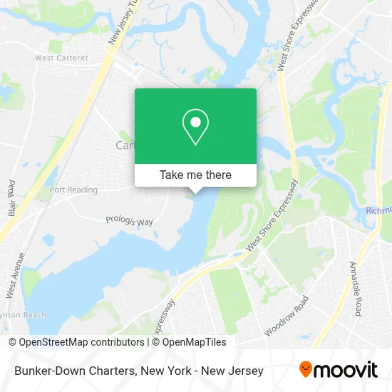 Bunker-Down Charters map