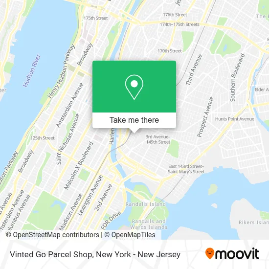 Vinted Go Parcel Shop map