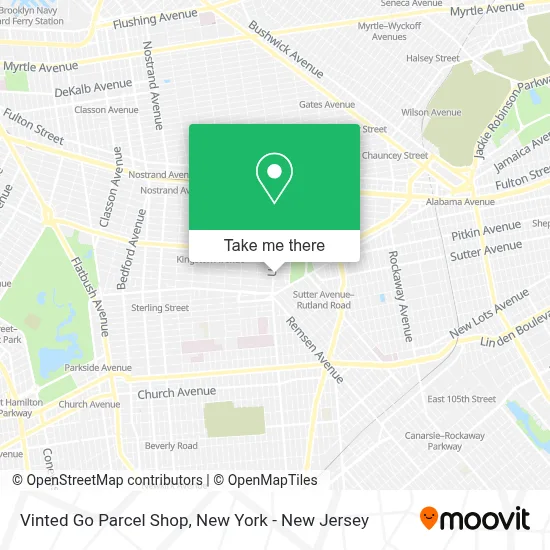 Vinted Go Parcel Shop map