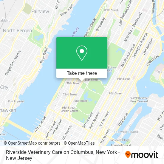 Riverside Veterinary Care on Columbus map