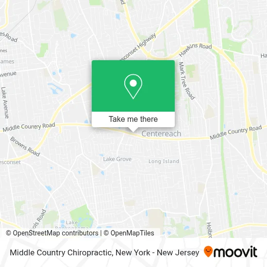 Middle Country Chiropractic map