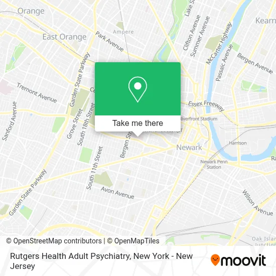 Rutgers Health Adult Psychiatry map
