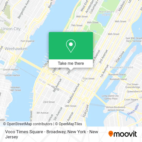 Voco Times Square - Broadway map