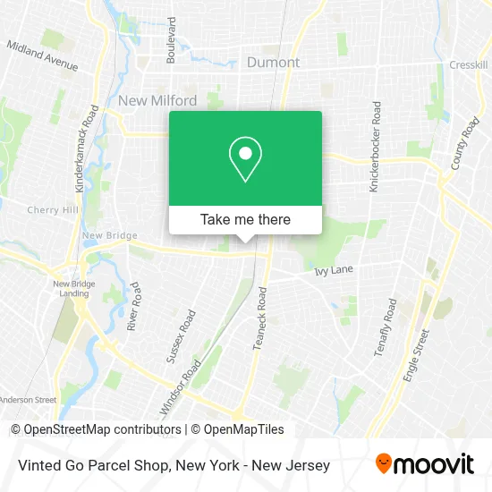 Vinted Go Parcel Shop map
