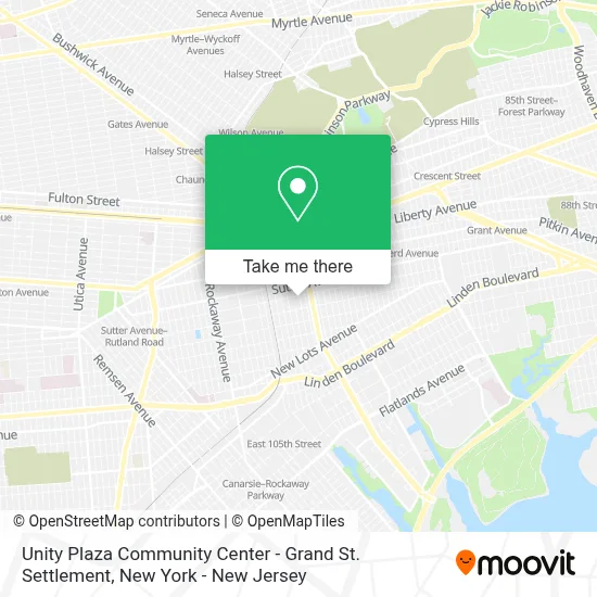 Unity Plaza Community Center - Grand St. Settlement map