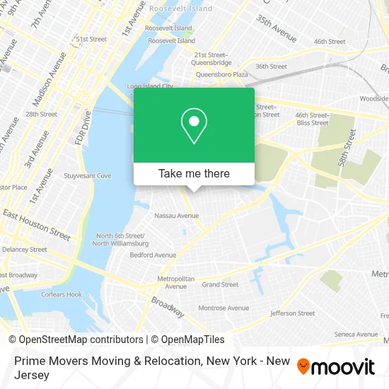 Prime Movers Moving & Relocation map