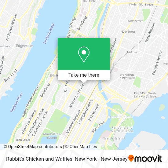 Rabbit's Chicken and Waffles map