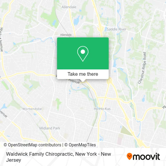 Waldwick Family Chiropractic map
