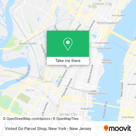 Vinted Go Parcel Shop map