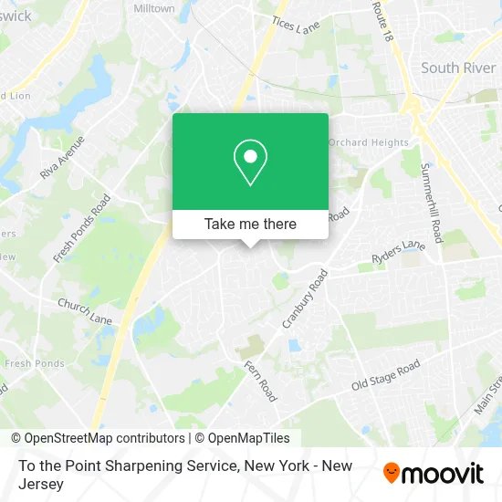To the Point Sharpening Service map