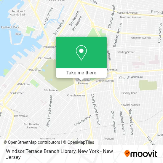 Windsor Terrace Branch Library map