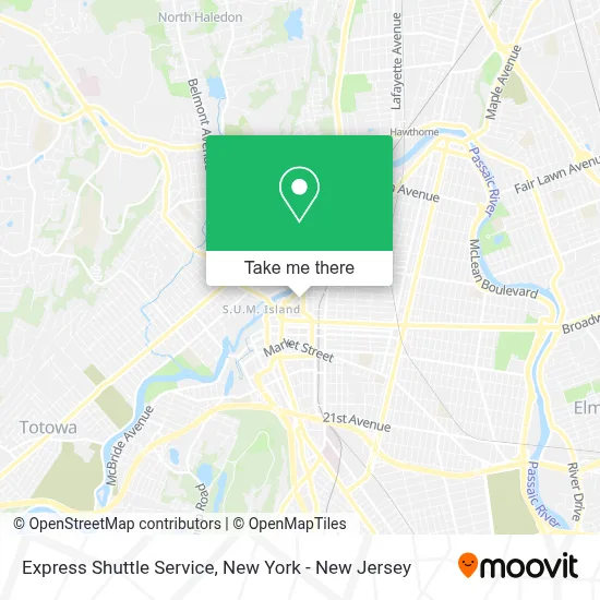 Express Shuttle Service map