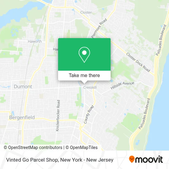 Vinted Go Parcel Shop map