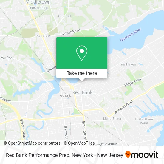 Red Bank Performance Prep map