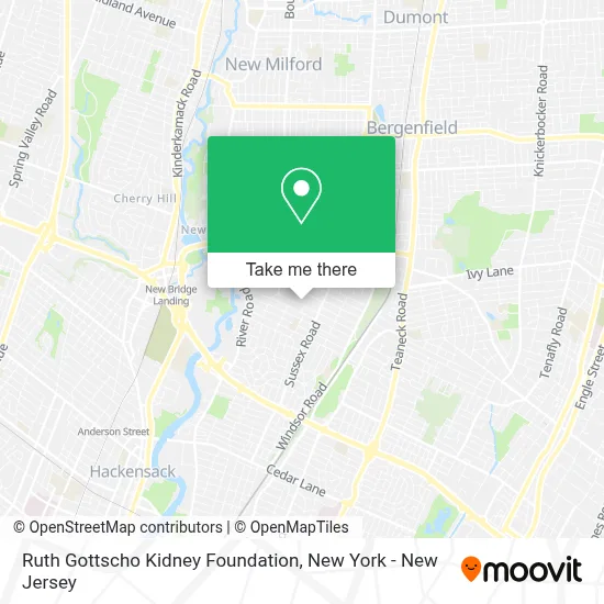 Ruth Gottscho Kidney Foundation map