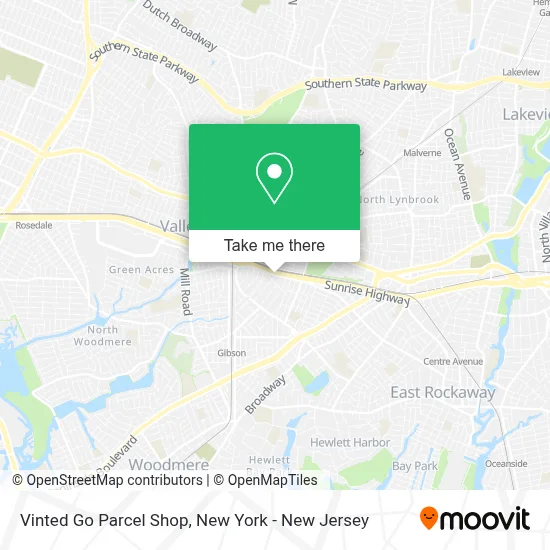 Vinted Go Parcel Shop map