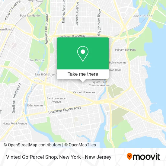 Vinted Go Parcel Shop map