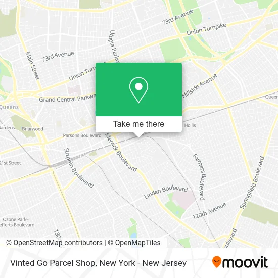 Vinted Go Parcel Shop map