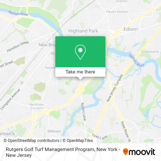 Rutgers Golf Turf Management Program map
