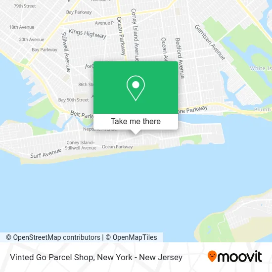 Vinted Go Parcel Shop map