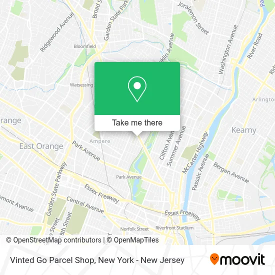 Vinted Go Parcel Shop map