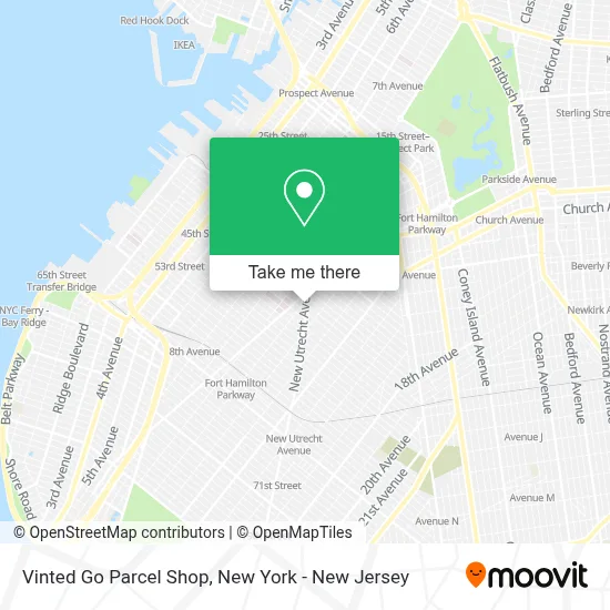 Vinted Go Parcel Shop map