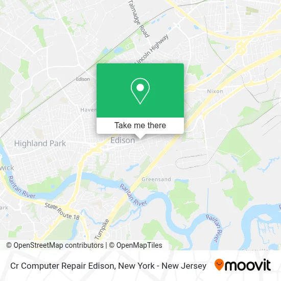 Cr Computer Repair Edison map